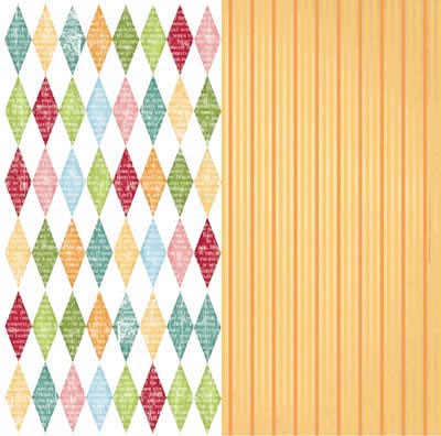 Scenic Route - Multi Diamonds on White 12x12 double sided cardstock     (pack of 10)